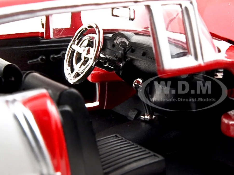 1955 Chevrolet Bel Air Red 1/24 Diecast Model Car Motormax 73229