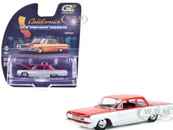 1964 Chevrolet Biscayne Lowrider Silver Metallic and Red Two-Tone