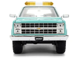 1980 Chevrolet Blazer Light Green with White Top and Graphics and Smokey Bear Diecast Figure