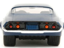 1973 Chevrolet Camaro Dark Blue Metallic with Gray Stripes and Winter Soldier Diecast Figure Marvel Avengers Hollywood Rides Series 1/32 Diecast Model Car Jada 33073