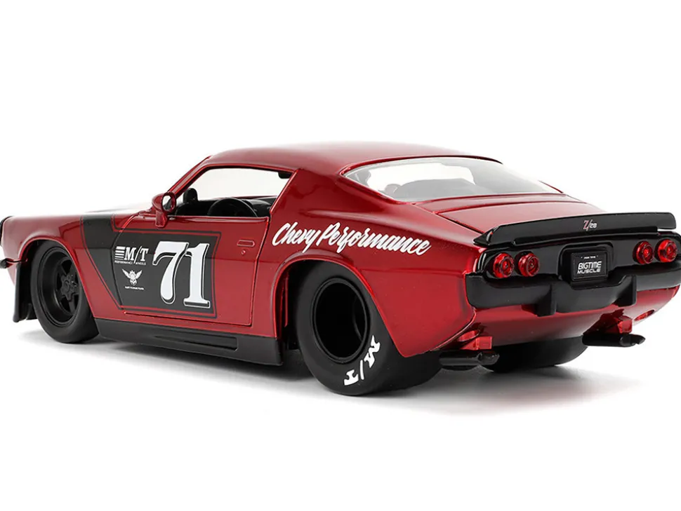 1971 Chevrolet Camaro #71 Red Metallic with Black Stripes "Bigtime Muscle" Series 1/24 Diecast Model Car by Jada