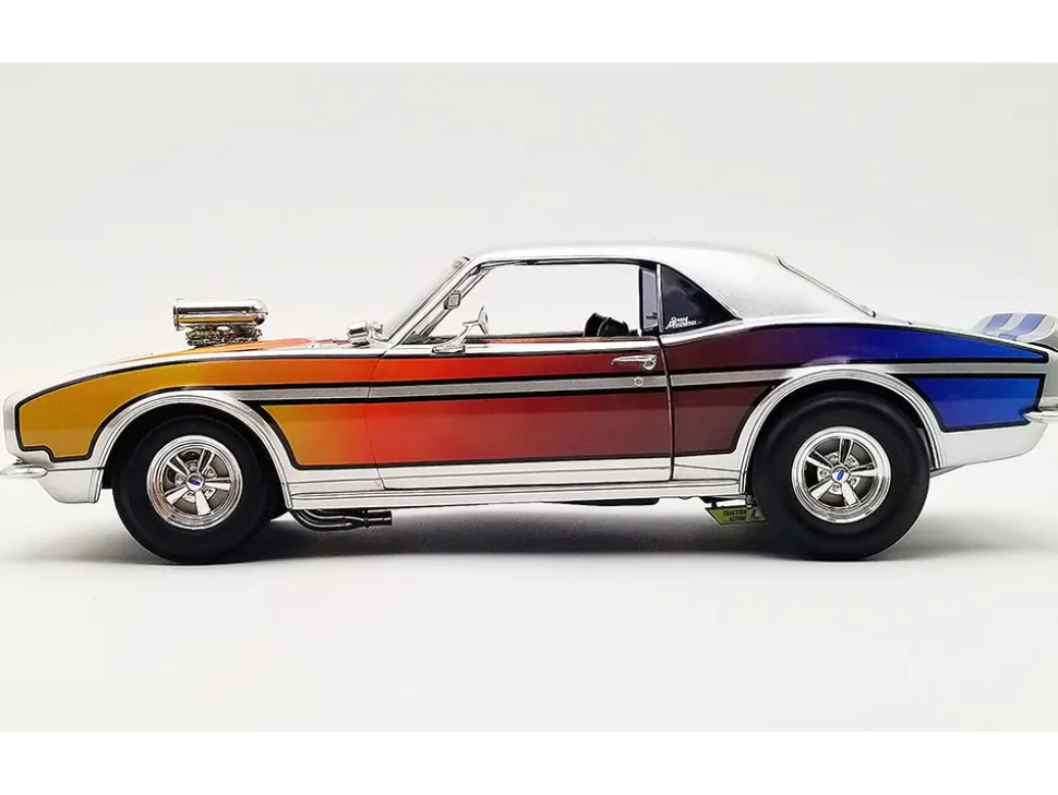 1968 Chevrolet Camaro "Street Machines" Silver Metallic with Graphics Limited Edition to 300 pieces Worldwide 1/18 Diecast Model Car by ACME