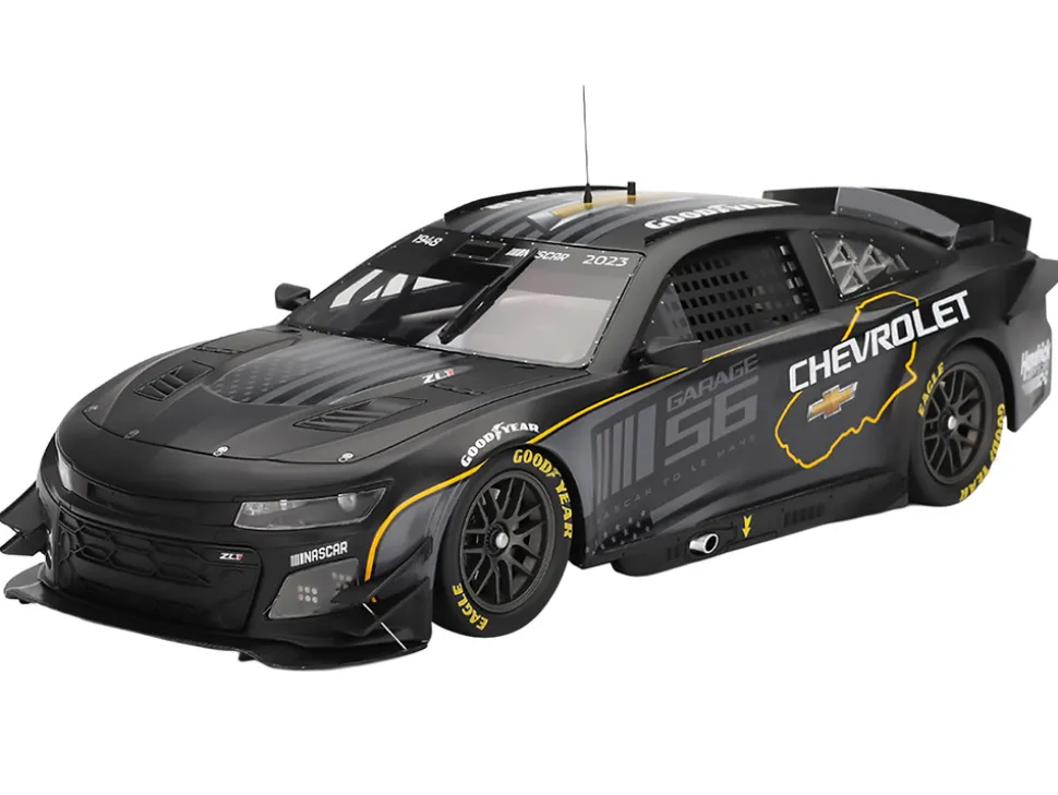 Chevrolet Camaro ZL1 #24 "Hendrick Motorsports Test Car" Matt Black with Graphics 1/18 Model Car by Top Speed