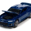 2018 Chevrolet Camaro ZL1 Hyper Blue Metallic Modern Muscle Limited Edition 13000 pieces Worldwide 1/64 Diecast Model Car Auto World 64302 AWSP059 A