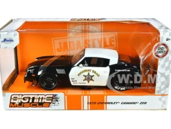 1979 Chevrolet Camaro Z28 Police Black and White Highway Drag Bigtime Muscle Series 1/24 Diecast Model Car Jada 34203