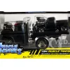 1966 Chevrolet C60 Flatbed Truck Matt Black and 1993 Chevrolet 454 SS Pickup Truck Matt Black "Muscle Transports" Series 1/64 Diecast Models by Muscle Machines