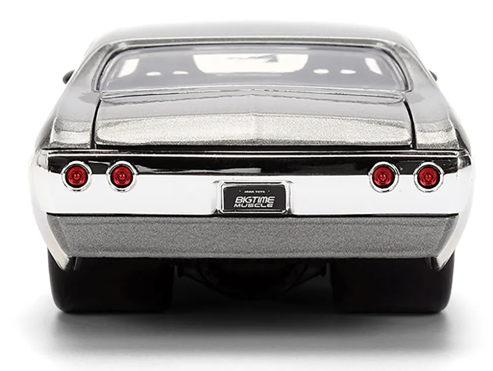 1971 Chevrolet Chevelle SS "Hurst" Gray Metallic with Gold Stripes "Bigtime Muscle" Series 1/24 Diecast Model Car by Jada