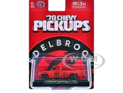 1978 Chevrolet Cheyenne Super 10 Pickup Truck "Edelbrock" Red with Black Hood Limited Edition to 9900 pieces Worldwide 1/64 Diecast Model Car by M2 Machines