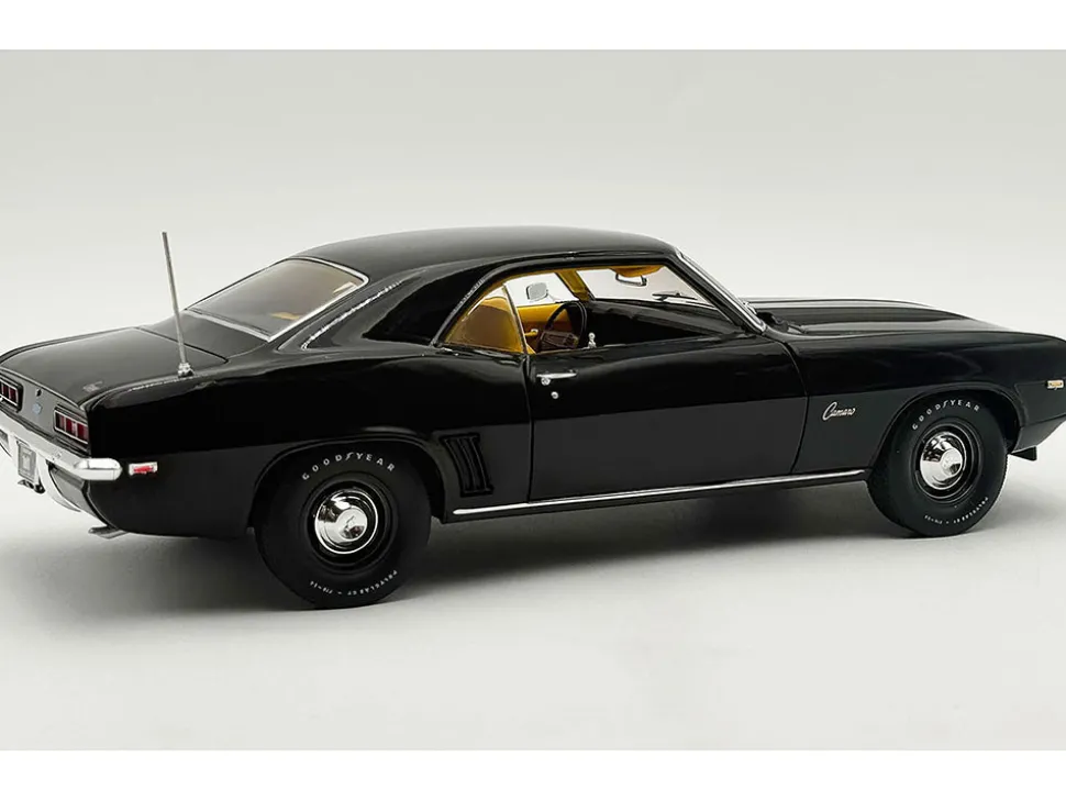 1969 Chevrolet COPO Camaro Tuxedo Black with Yellow Interior Limited Edition to 402 pieces Worldwide 1/18 Diecast Model Car by ACME
