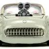 1957 Chevrolet Corvette Beige with Pink Interior with Bugs Bunny Figure Looney Tunes Hollywood Rides Series 1/24 Diecast Model Car Jada 32390