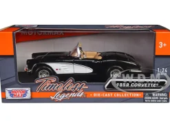 1959 Chevrolet Corvette Black 1/24 Diecast Model Car Motormax 73216
