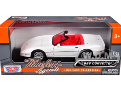 1986 Chevrolet Corvette C4 Convertible White with Red Interior 