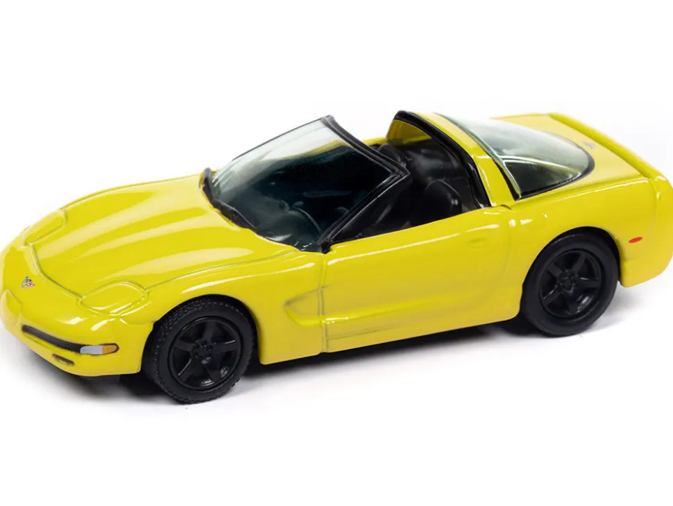 2003 Chevrolet Corvette Convertible "50th Anniversary" Millennium Yellow "Classic Gold Collection" 1/64 Diecast Model Car by Johnny Lightning