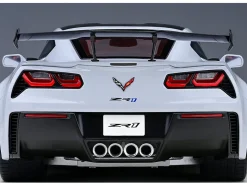 2019 Chevrolet Corvette C7 ZR1 Ceramic Matrix Gray Metallic with Carbon Top 1/18 Model Car Autoart 71277