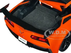 2019 Chevrolet Corvette C7 ZR1 Sebring Orange Tintcoat with Carbon Top 1/18 Model Car Autoart 71279