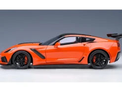 2019 Chevrolet Corvette C7 ZR1 Sebring Orange Tintcoat with Carbon Top 1/18 Model Car Autoart 71279