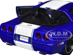 1996 Chevrolet Corvette Grand Sport Blue Metallic with White Stripes "Timeless Legends" Series 1/24 Diecast Model Car by Motormax