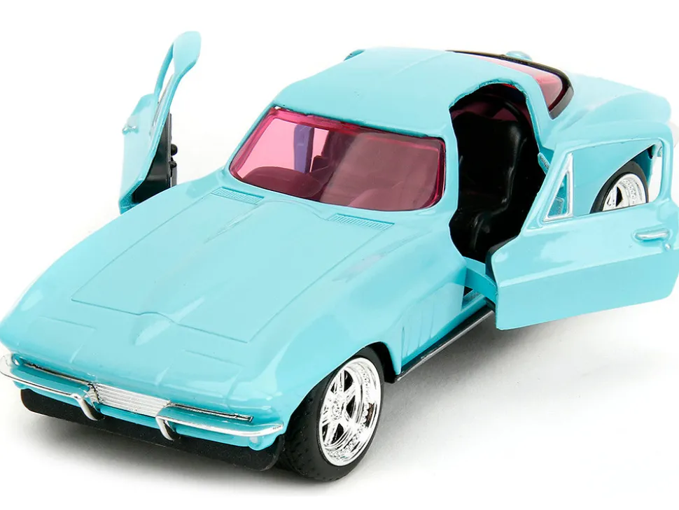1966 Chevrolet Corvette Light Blue with Pink Tinted Windows Pink Slips Series 1/32 Diecast Model Car Jada 34852