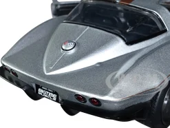 1966 Chevrolet Corvette Silver Metallic with Bronze Stripes Bigtime Muscle Series 1/24 Diecast Model Car Jada 34208