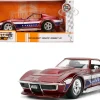 1969 Chevrolet Corvette Stingray ZL1 Red Metallic with Stars and Stripes Graphics "Bigtime Muscle" Series 1/24 Diecast Model Car by Jada