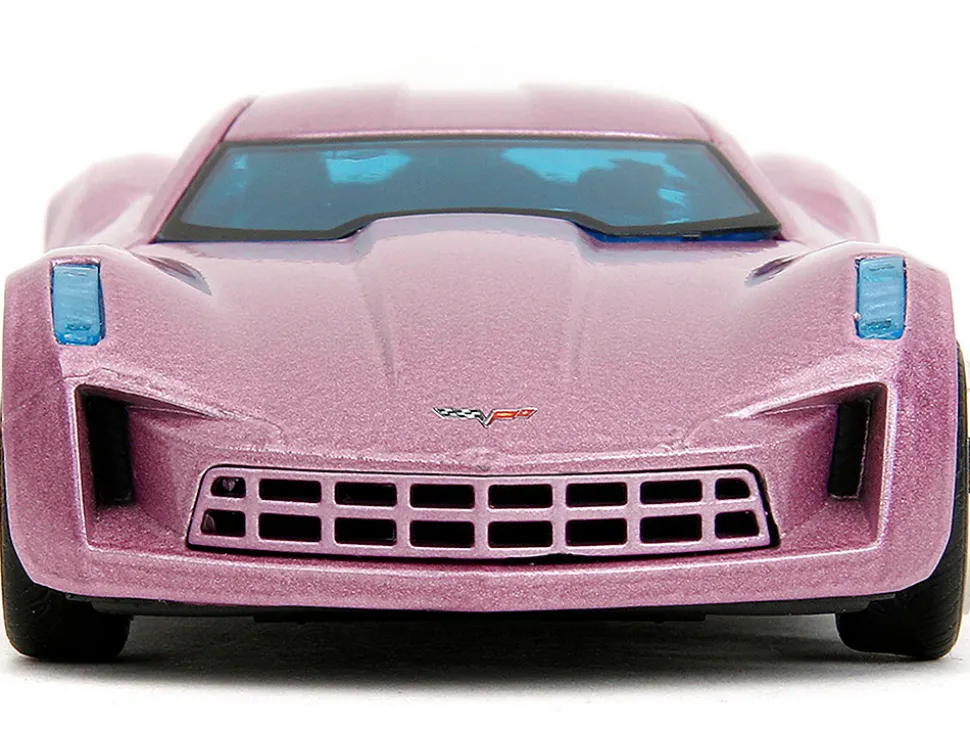 2009 Chevrolet Corvette Stingray Concept Pink Metallic with Blue Tinted Windows Pink Slips Series 1/32 Diecast Model Car Jada 34854