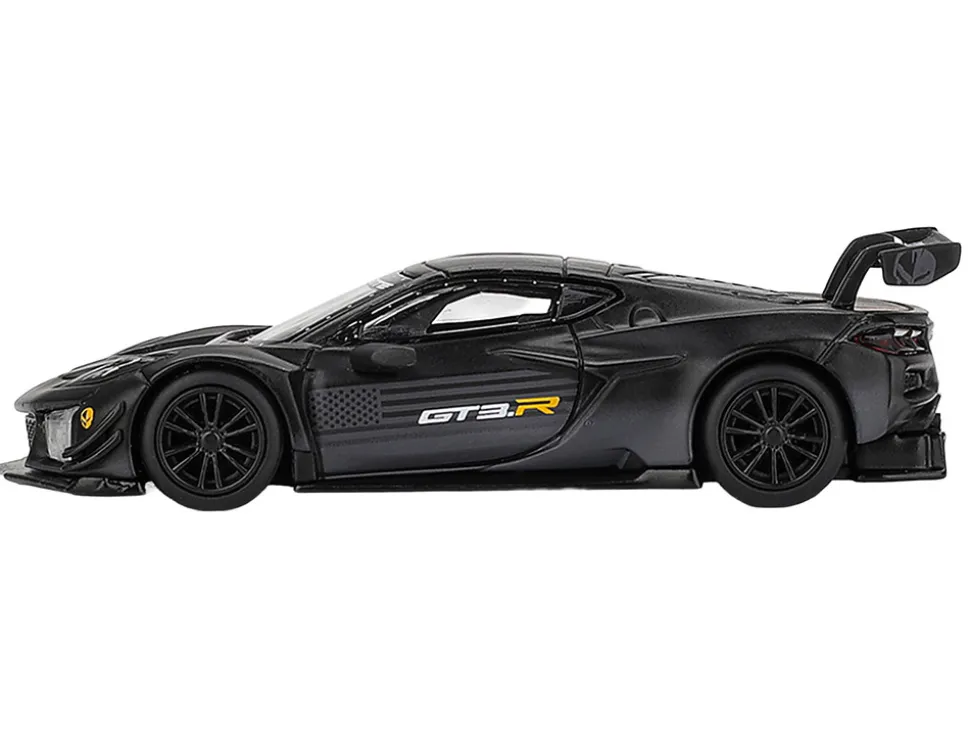 Chevrolet Corvette Z06 GT3.R "Road America Test Car" Black with Graphics Limited Edition 1/64 Diecast Model Car by Mini GT