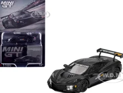 Chevrolet Corvette Z06 GT3.R "Road America Test Car" Black with Graphics Limited Edition 1/64 Diecast Model Car by Mini GT