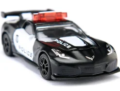 Chevrolet Corvette ZR1 Police Car Black and White Diecast Model Car by Siku