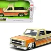 1985 Chevrolet C-10 Pickup Truck Beige with Stripes and Lowenhart Wheels "Just Trucks" Series 1/24 Diecast Model Car by Jada