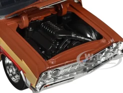1967 Chevrolet El Camino Brown and Beige with Graphics and Tasmanian Devil Taz Diecast Figure Looney Tunes Hollywood Rides Series 1/24 Diecast Model Car Jada JA35130
