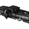 1965 Chevrolet El Camino Lowrider Black Metallic with Silver Graphics Lowriders Series 1/25 Diecast Model Car Maisto 32543BK