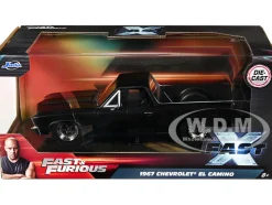 1967 Chevrolet El Camino Matt Black Fast & Furious Series 1/24 Diecast Model Car Jada 34413