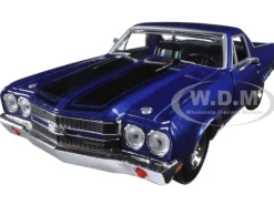 1970 Chevrolet El Camino SS 396 Blue 1/24 Diecast Model Car Motormax 79347