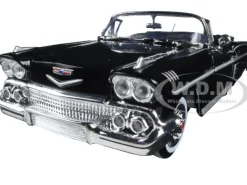 1958 Chevrolet Impala Black 1/24 Diecast Model Car Motormax 73267