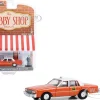 1981 Chevrolet Impala Capitol Cab Taxi Orange with White Top and Man in Suit Figure The Hobby Shop Series 15 1/64 Diecast Model Car Greenlight 97150B