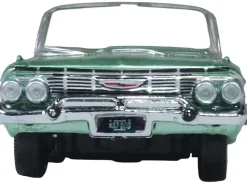 1961 Chevrolet Impala Convertible Arbor Green Metallic with Green Interior 1/87 (HO) Scale Diecast Model Car by Oxford Diecast