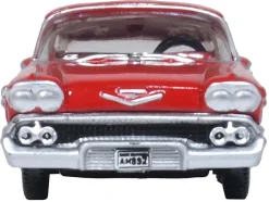 1958 Chevrolet Impala Sports Coupe Rio Red 1/87 (HO) Scale Diecast Model Car by Oxford Diecast
