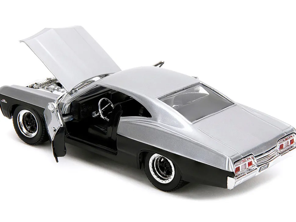 1967 Chevrolet Impala SS Silver Metallic and Black "Bigtime Muscle" Series 1/24 Diecast Model Car by Jada