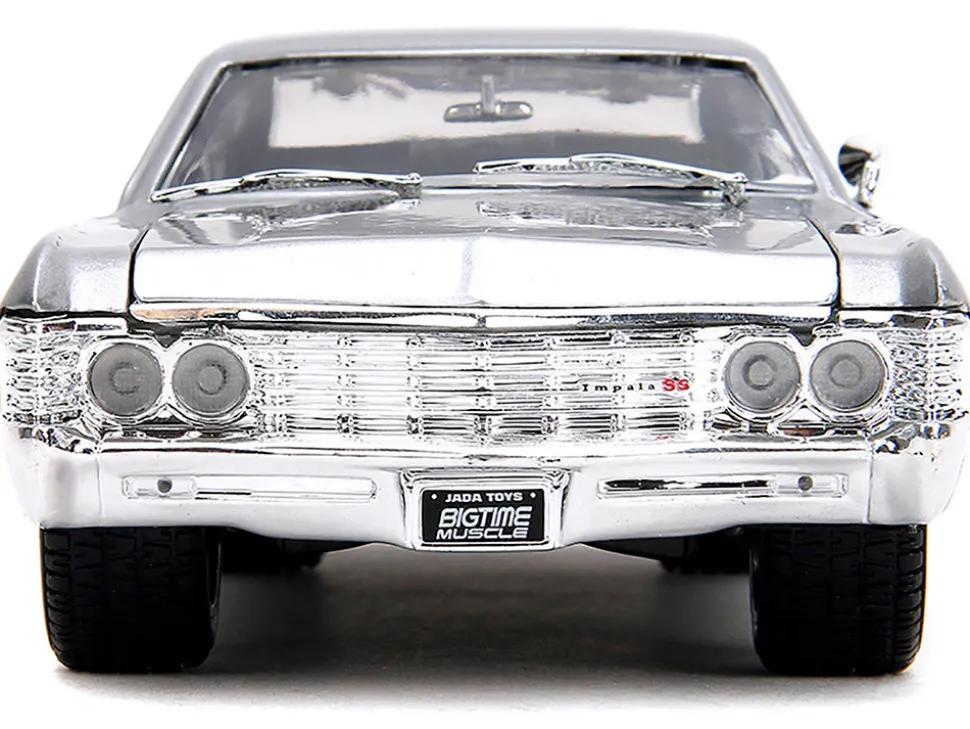 1967 Chevrolet Impala SS Silver Metallic and Black "Bigtime Muscle" Series 1/24 Diecast Model Car by Jada