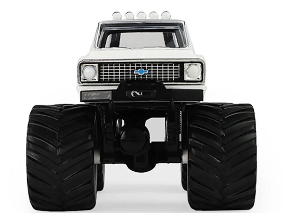 1972 Chevrolet K-10 Monster Truck "Chevron 150th Anniversary" White and Blue Metallic "Kings of Crunch" Series 1/43 Diecast Model Car by Greenlight
