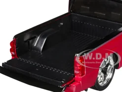 2006 Chevrolet Silverado Custom Pickup Truck Red Metallic and Black with Silver Stripes 