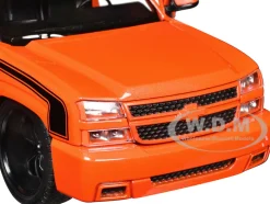 2006 Chevrolet Silverado Custom Pickup Truck Orange Metallic with Black Stripes 