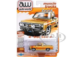 1981 Chevrolet Silverado Fleetside Pickup Truck Cream with Stripes "Hobby Exclusive" Series 1/64 Diecast Model Car by Auto World