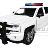 2017 Chevrolet Silverado 1500 LT Z71 Crew Cab Pickup Truck White with Flashing Light Bar and Front and Rear Lights and Sounds 1/27 Diecast Model Car by Motormax