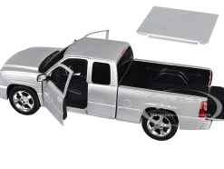 2006 Chevrolet Silverado SS Pickup Truck Silver Metallic "Timeless Legends" Series 1/25 Diecast Model Car by Motormax
