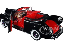 1941 Chevrolet Special Deluxe Convertible Black Red Interior NEX Models 1/24 Diecast Model Car Welly 22411