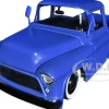 1955 Chevrolet Stepside Pickup Truck Matt Blue Just Trucks Series 1/24 Diecast Model Car Jada 34295