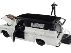 1957 Chevrolet Suburban Gray Black Graphics Frankenstein Diecast Figurine Universal Monsters Hollywood Rides Series 1/24 Diecast Model Car Jada 32191