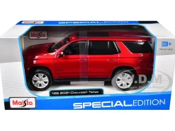 2021 Chevrolet Tahoe Red Metallic Sunroof 1/24 Diecast Model Car Maisto 31533