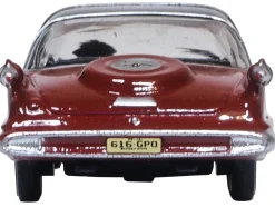 1959 Chrysler Imperial Crown 2 Door Hardtop Radiant Red with Black Top 1/87 (HO) Scale Diecast Model Car Oxford Diecast 87IC59003